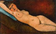 Amedeo Modigliani Reclining Nude on a Blue Cushion (mk39) France oil painting artist
